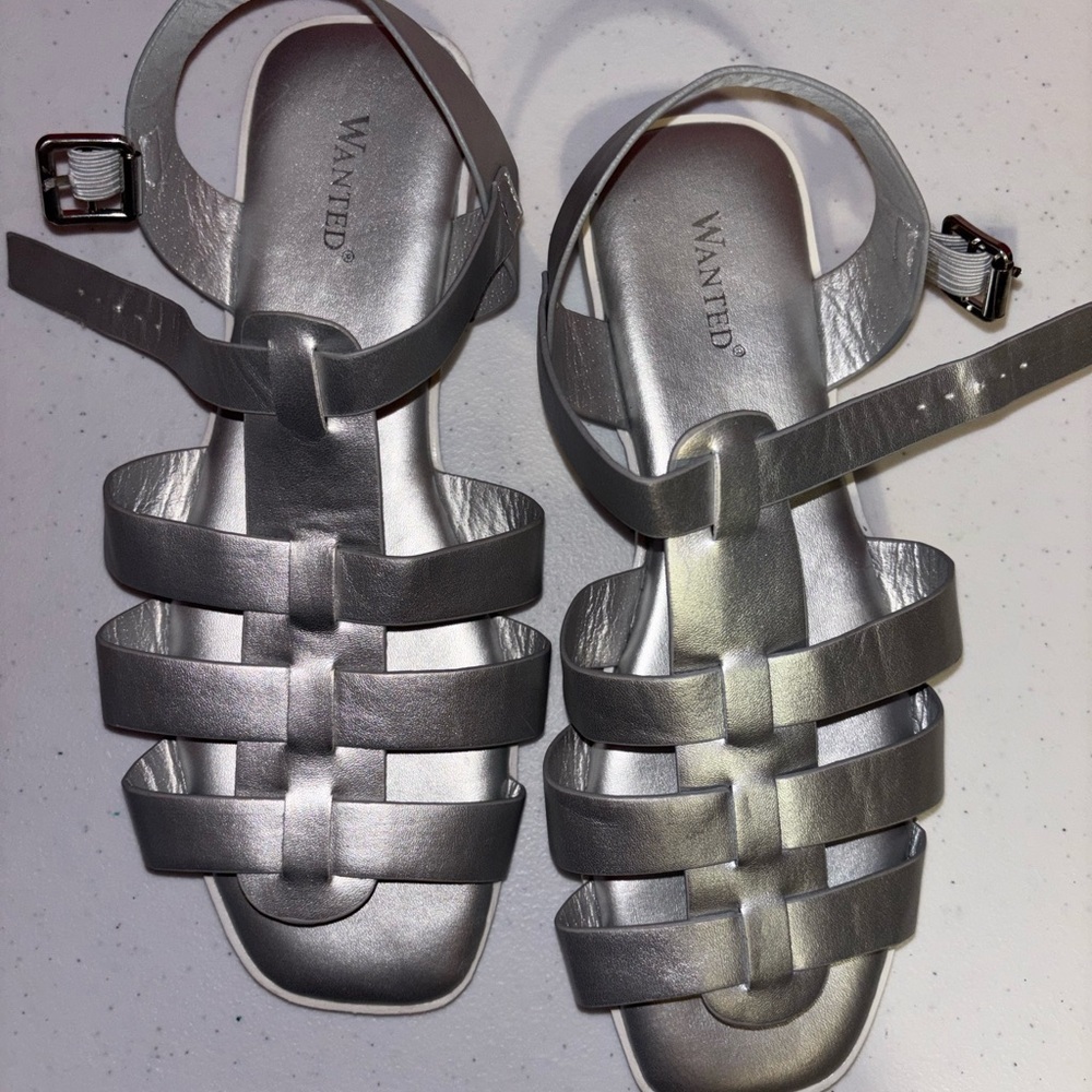 Wanted Silver Strappy Sandals - Picture 2 of 6